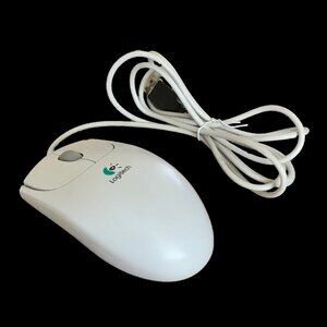 EUC Logitech Universal Wired USB Trackball First / Pilot Wheel Mouse - M-BE58